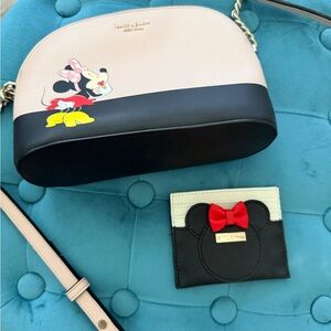Kate Spade Minnie Mouse Cream and Black Crossbody Set